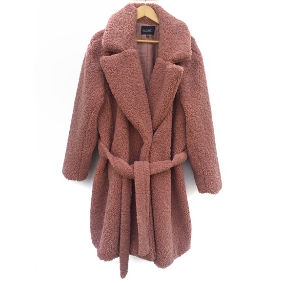 Eloquii Jackets & Blazers - Eloquii Fuzzy Boucle Belted Teddy Coat